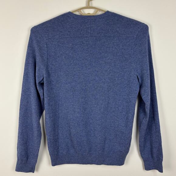 Vince Blue V-Neck 100% Cashmere Sweater Large minimalist quiet luxury - Picture 5 of 9